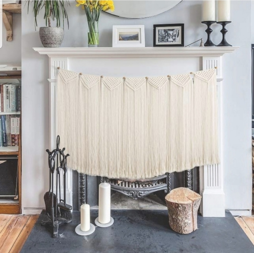 UO Macrame Wall Hanging Tapestry Curtain Fringe - Picture 2 of 9